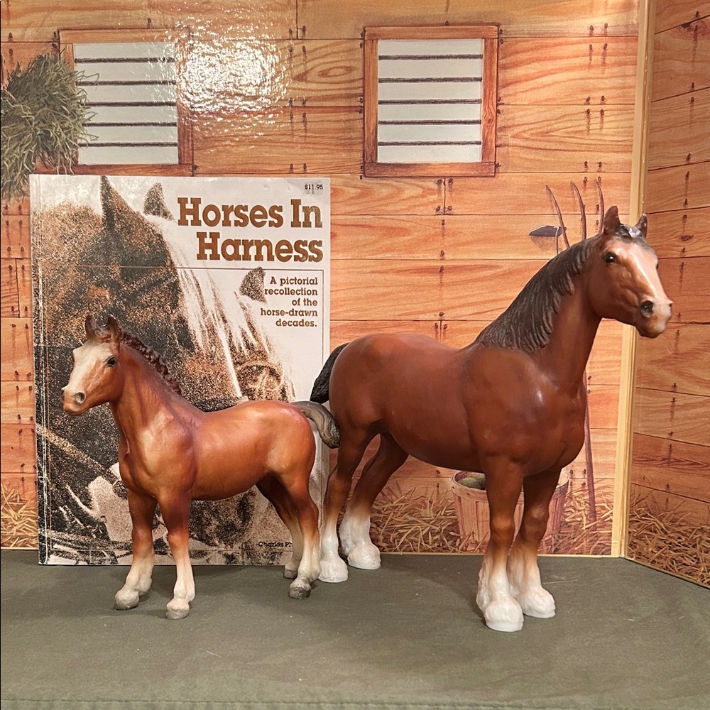 Curated Gift Set: Breyer Horse + Book, Clydesdale, Mother & Foal, Draft Horses